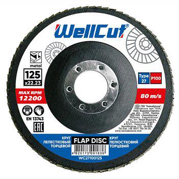 Диск лепестковый шлифовальный WellCut 125x22,2 мм P100
