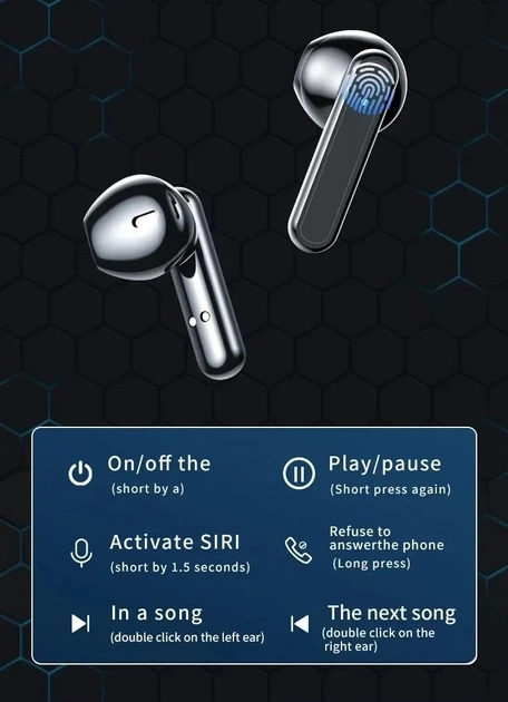 Наушники беспроводные TWS с цифровым зеркальным дисплеем (S20) - фото 9 Наушники беспроводные TWS с цифровым зеркальным дисплеем (S20) - фото 9