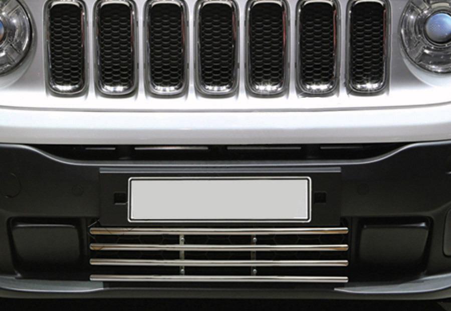 Решетка в бампер Omsa Line для Jeep Renegade нержавеющая сталь Хром