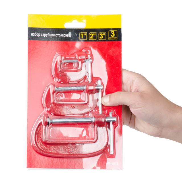 Набір струбцин тип "G" 3 шт.1"; 2"; 3" - фото 4 Набір струбцин тип "G" 3 шт.1"; 2"; 3" - фото 4