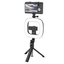 Кільцева лампа Hoco LV03 Plus Showfull fill light live broadcast holder Black - фото 2