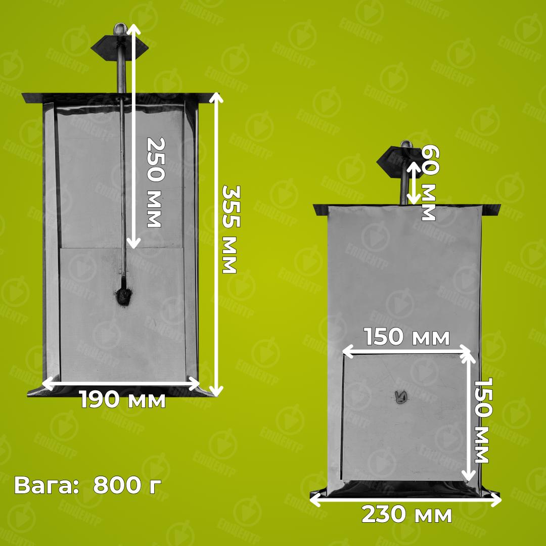 Шибер печной из нержавейки для кухни 190х355 мм (8349) - фото 12