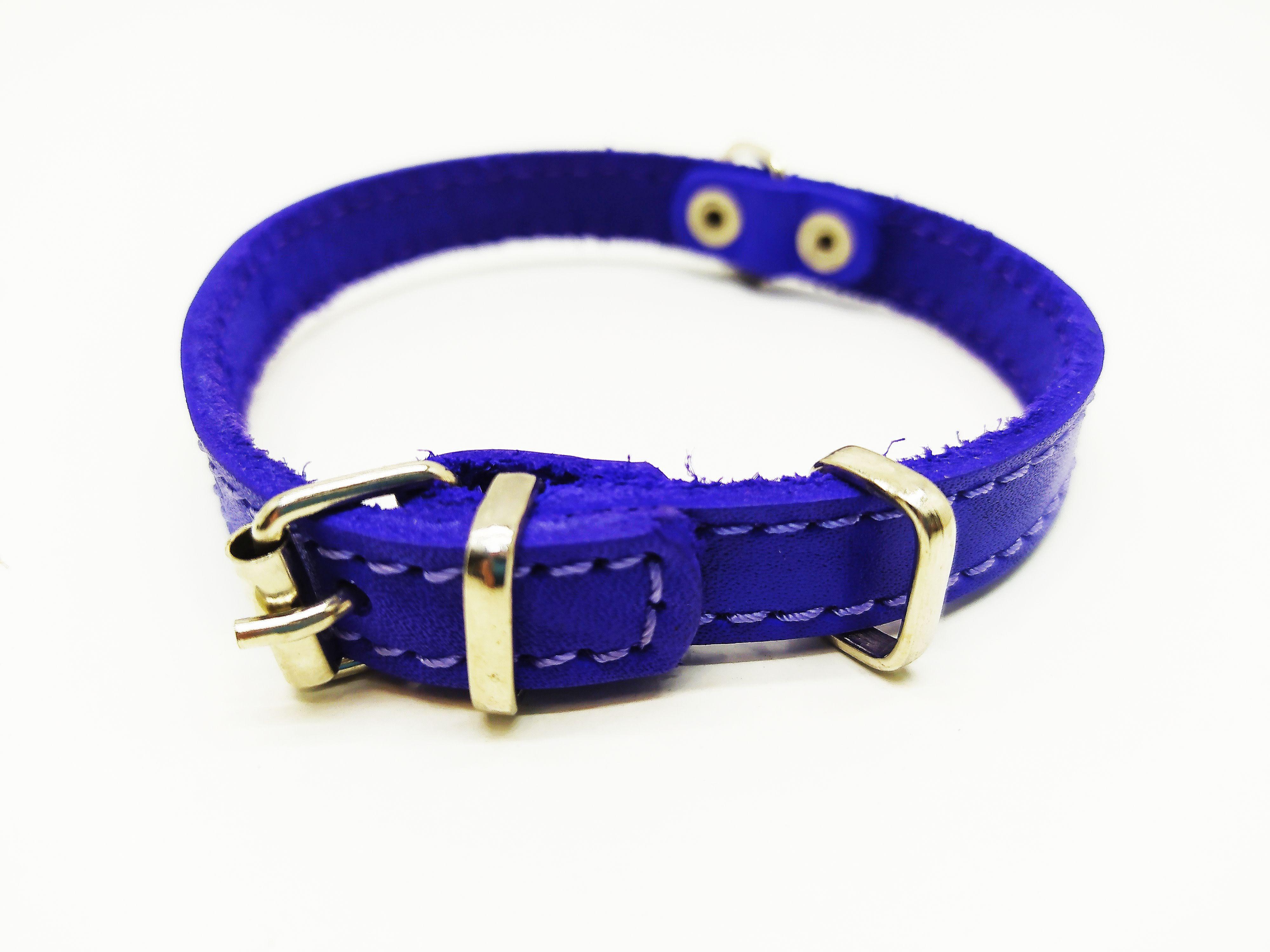 Нашийник для собак шкіряний 1,8 см/28-36 см Фіолетовий (ф696)