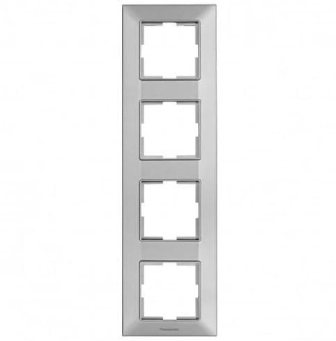 Рамка Panasonic Arkedia Slim 4-ая вертикальная Серебристый (18135-е) Рамка Panasonic Arkedia Slim 4-ая вертикальная Серебристый (18135-е)