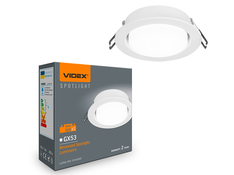 Светильник Videx под лампу GX53 врезной Белый (VL-SPF27R-W)