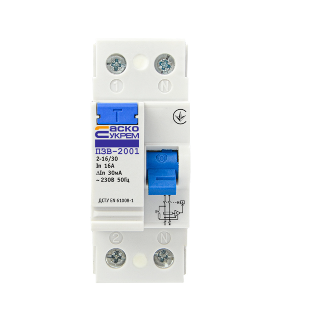 Устройство защитного отключения АСКО-УКРЕМ ПЗВ-2001 2р/16А/30 мА (A0020010002) Устройство защитного отключения АСКО-УКРЕМ ПЗВ-2001 2р/16А/30 мА (A0020010002)