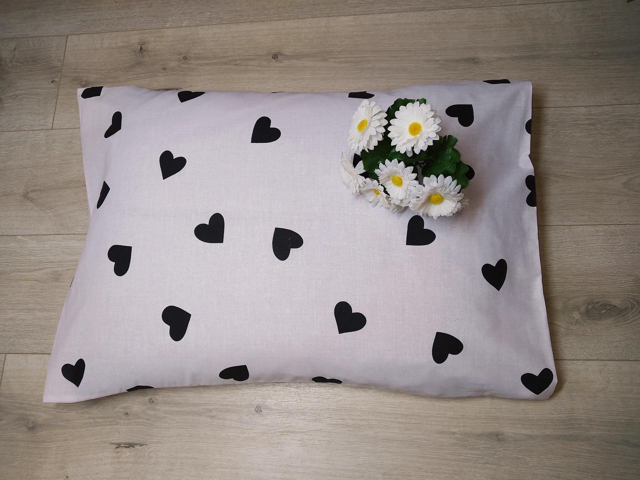 Наволочка на подушку Gold Lux бязь 50х70 см Сердечки на белом