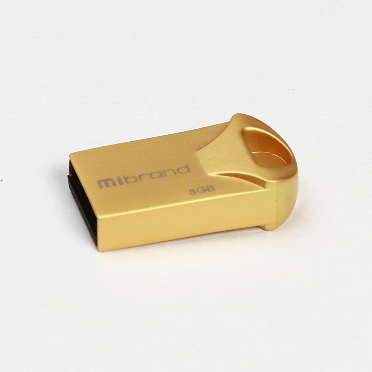 Флешка для ноутбука Flash Mibrand USB 2.0 Hawk 8Gb Gold (MI2.0/HA8M1G)