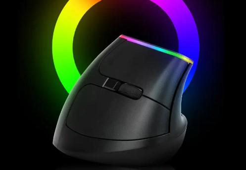 Мышь вертикальная Delux M618C RGB беспроводная с подсветкой Black - фото 2 Мышь вертикальная Delux M618C RGB беспроводная с подсветкой Black - фото 2