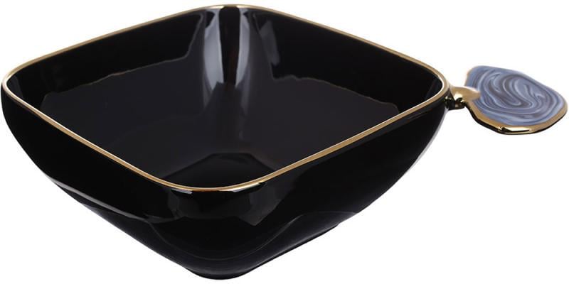 Пиала фарфоровая Gold Line с декоративной ручкой квадратная 850 мл