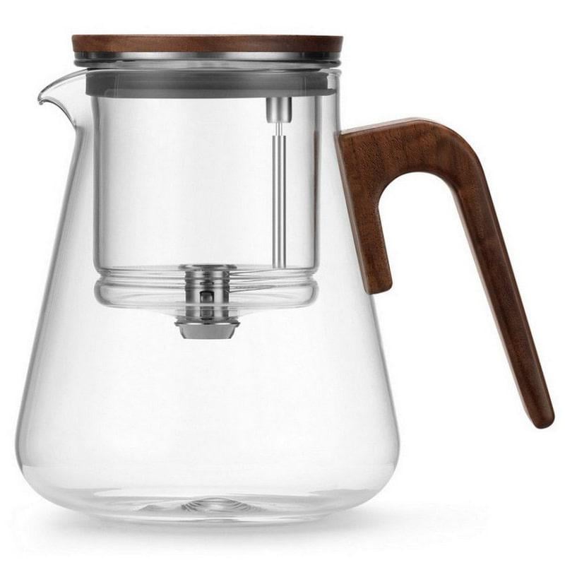 Чайник для заварювання чаю Bonston BP12 з ситом скляний 800 мл Прозорий (974)