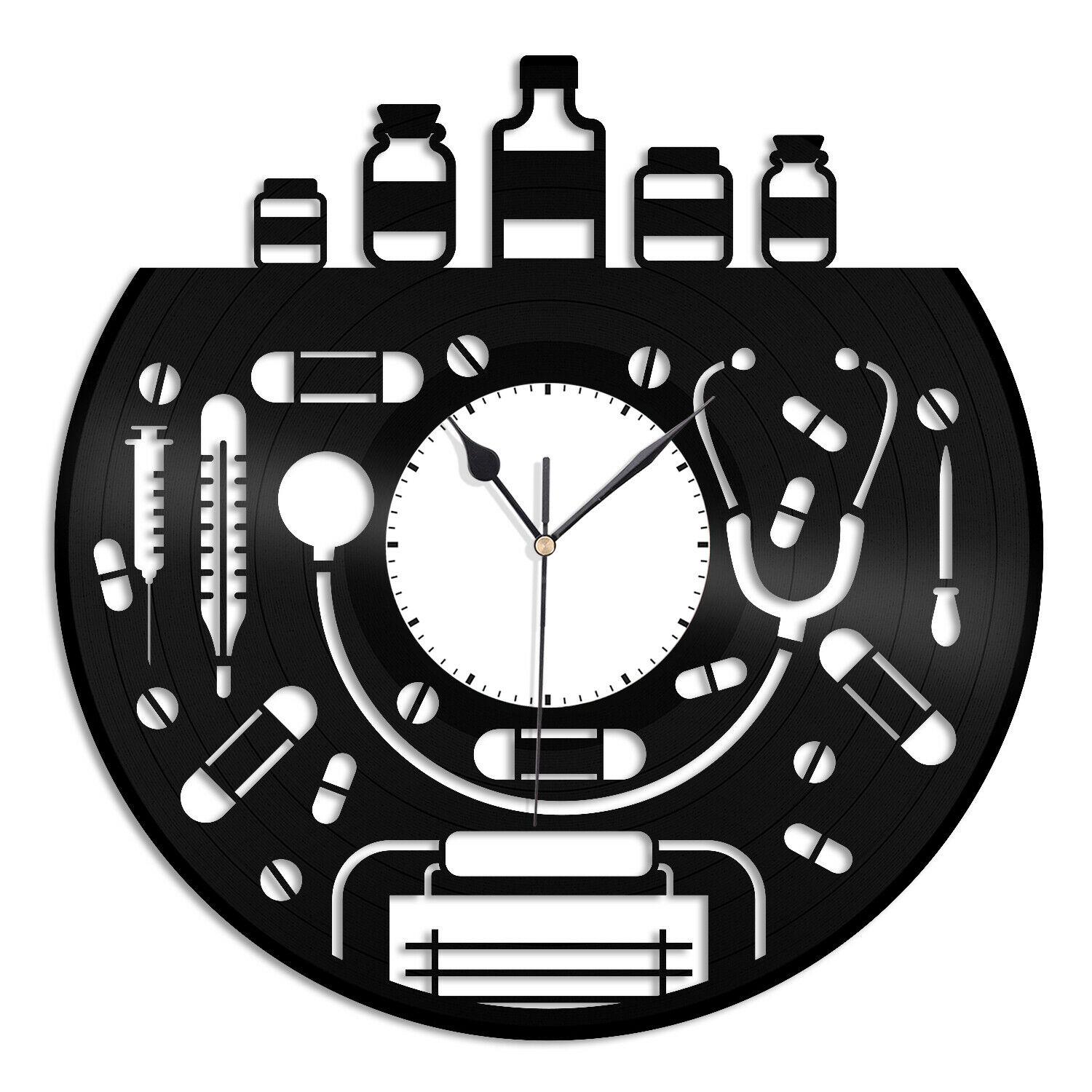 Часы настенные Доктор 1748 из виниловой пластинки