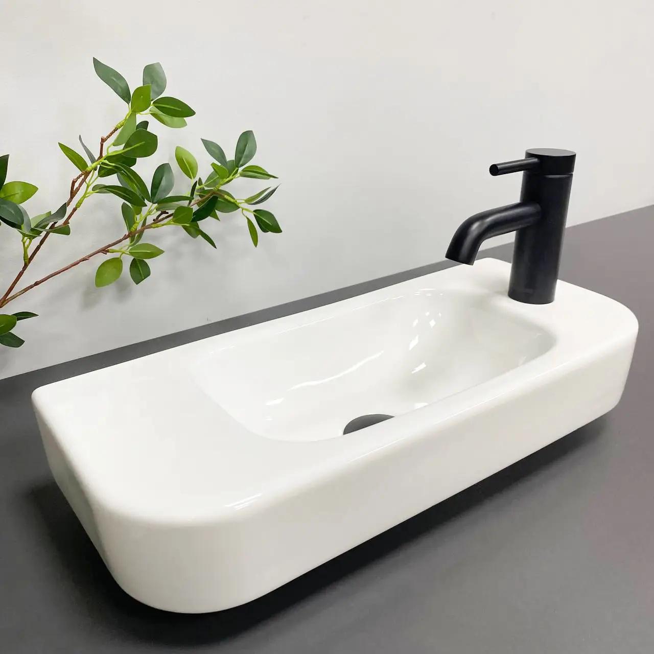 Раковина підвісна VBI Aprilia L прямокутна 220x505 мм Білий (RM-VBI-015608) - фото 2 Раковина підвісна VBI Aprilia L прямокутна 220x505 мм Білий (RM-VBI-015608) - фото 2