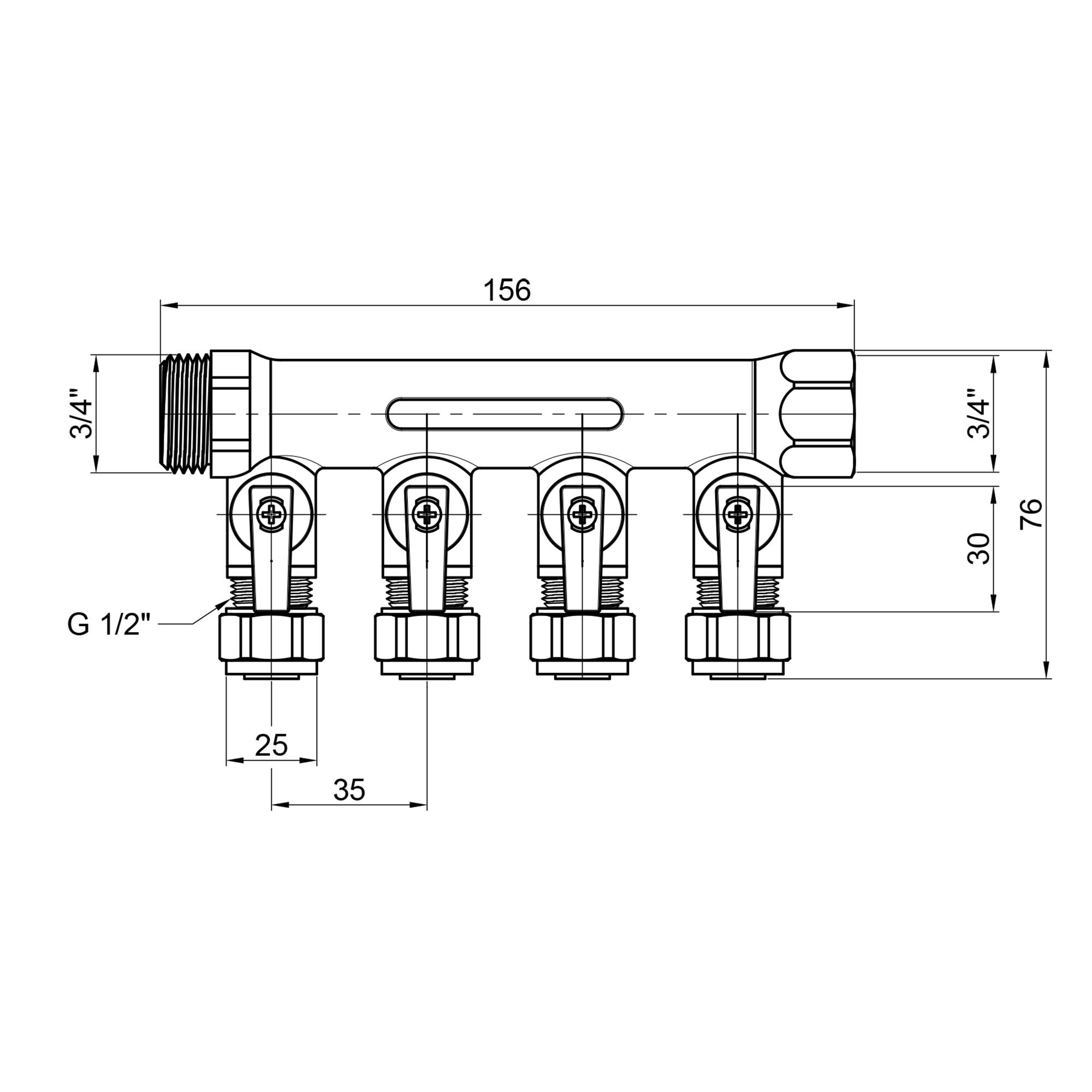 Колектор SD Plus 3/4" 4 виходи SD231W4 - фото 2