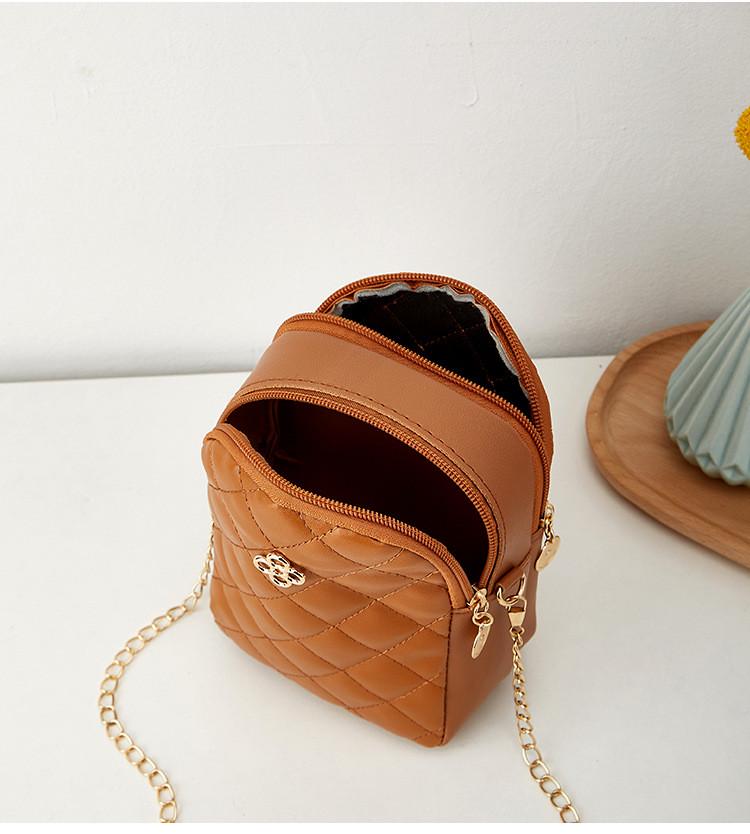 Сумка жіноча для телефону з плечовим ремінцем Коричневий - фото 7 Сумка жіноча для телефону з плечовим ремінцем Коричневий - фото 7