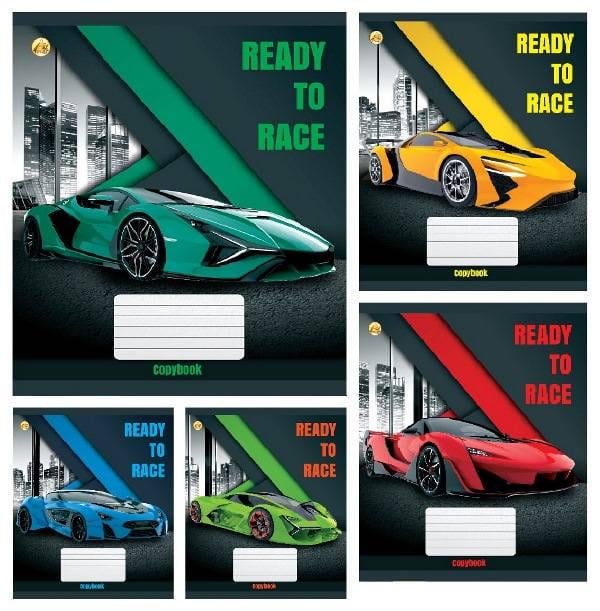 Зошити учнівські у лінійку Тетрада ТЕ42113 Автоперегони 12 арк. 25 шт. в уп. (MTT-183925)