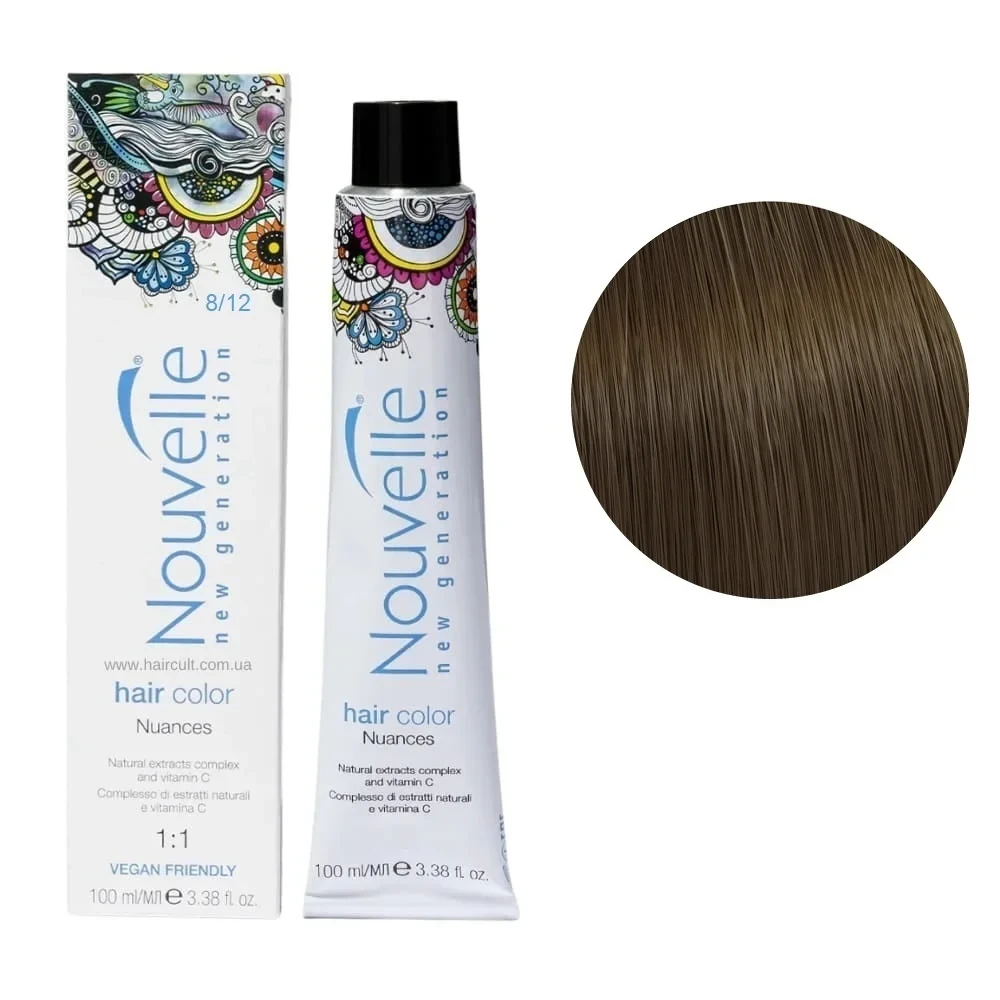 Краска для волос Nouvelle Hair Color 8/12 8,2 Светлый блонд пепельно-радужный 100 мл