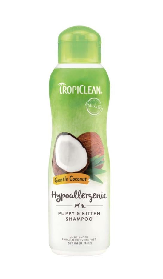 Шампунь для котят и щенков гипоаллергенный TropiClean Gentle Coconut Кокос для ухода за кожей 355 мл