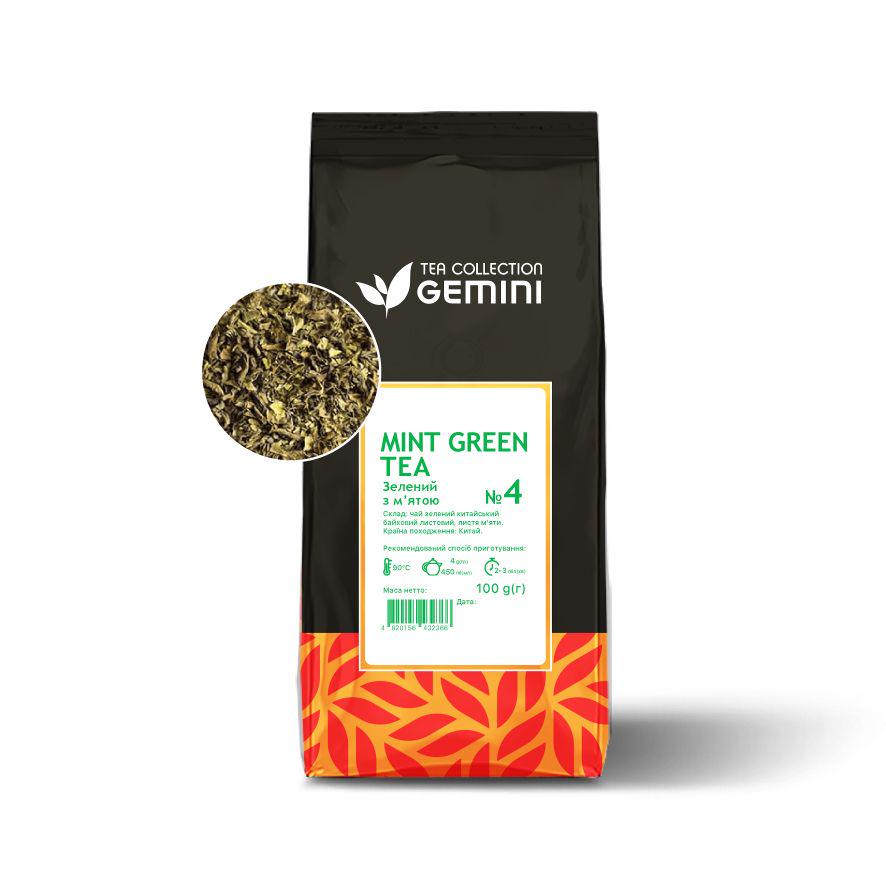 Чай зеленый Gemini листовой Mint Green Tea с мятой 100 г (334) - фото 1