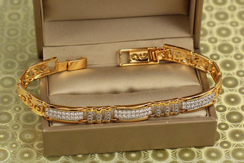Браслет Xuping Jewelry Энигма с родием 17 см 8 мм Золотистый