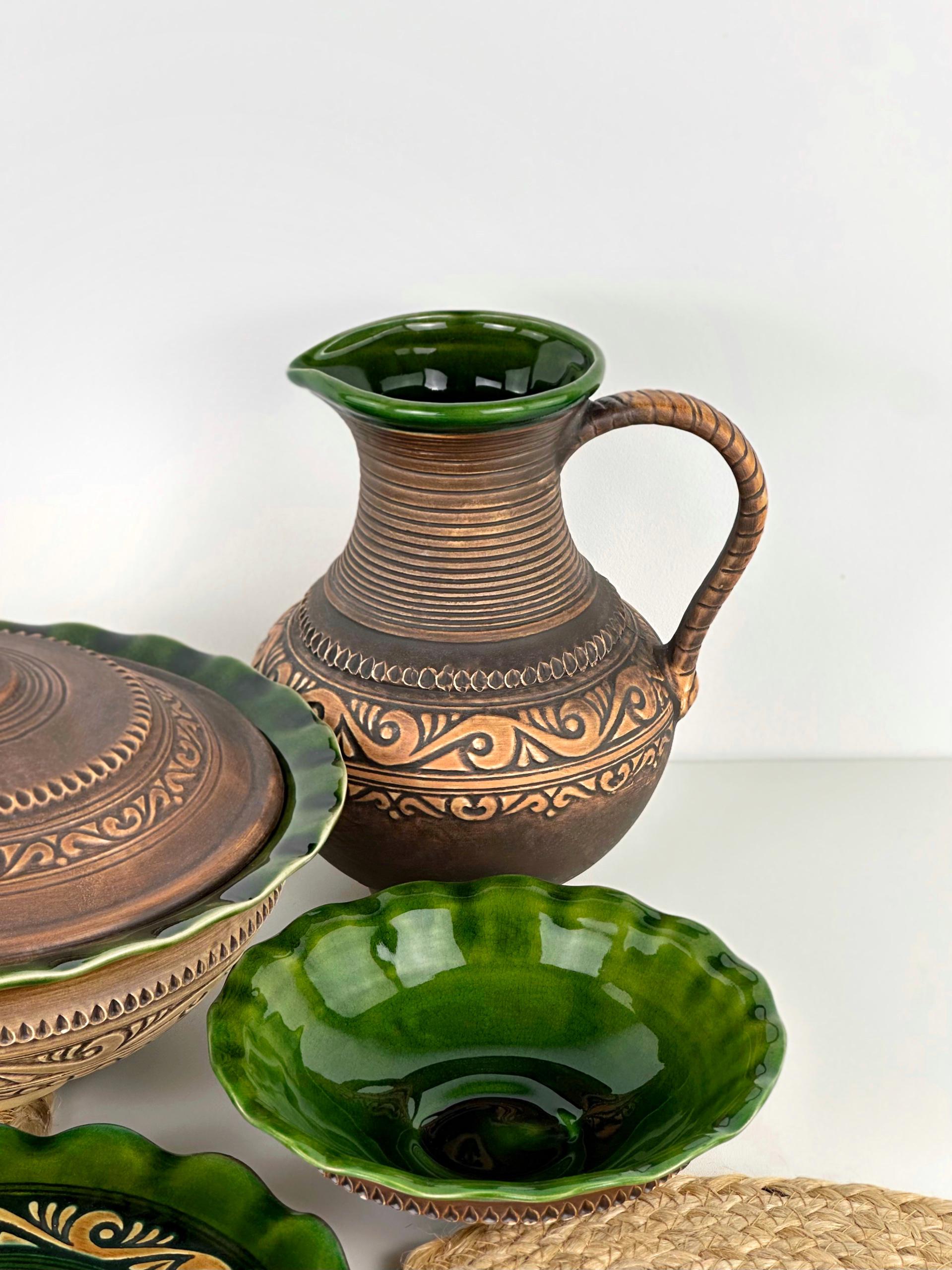 Набор глиняной посуды для вареников на 4 человек Гражда Коричневый (17019-12) - фото 7 Набор глиняной посуды для вареников на 4 человек Гражда Коричневый (17019-12) - фото 7