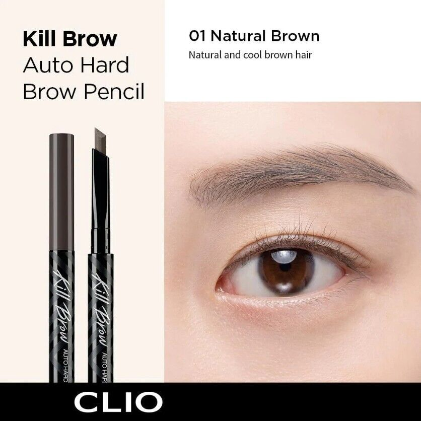 Карандаш для бровей автоматический Clio Kill Brow Auto Hard Brow Pencil 01 Natural Brown (8809937598404) - фото 2