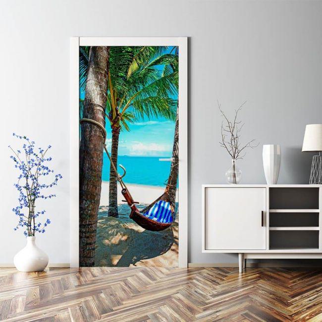 Наклейка интерьерная на двери Sticker Wall SW-00000974 Мальдивы пляж 104х210 см