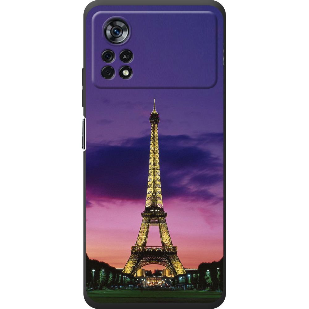 Чехол BoxFace Xiaomi Poco X4 Pro 5G Полночь в Париже Черный силикон (44305-up964-44306)