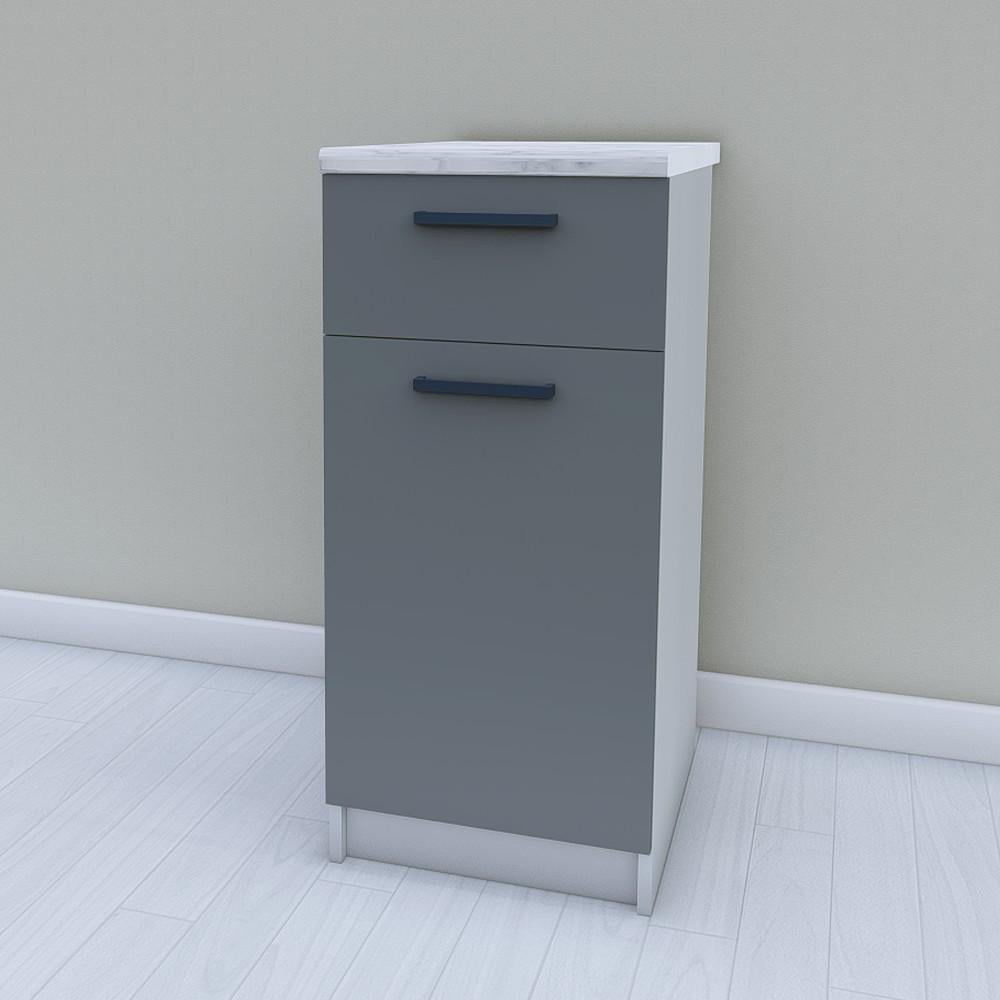 Тумба нижняя для кухни Opendoors МП4 без столешницы 400 мм Графитовый/Светло-серый (МП4/12)