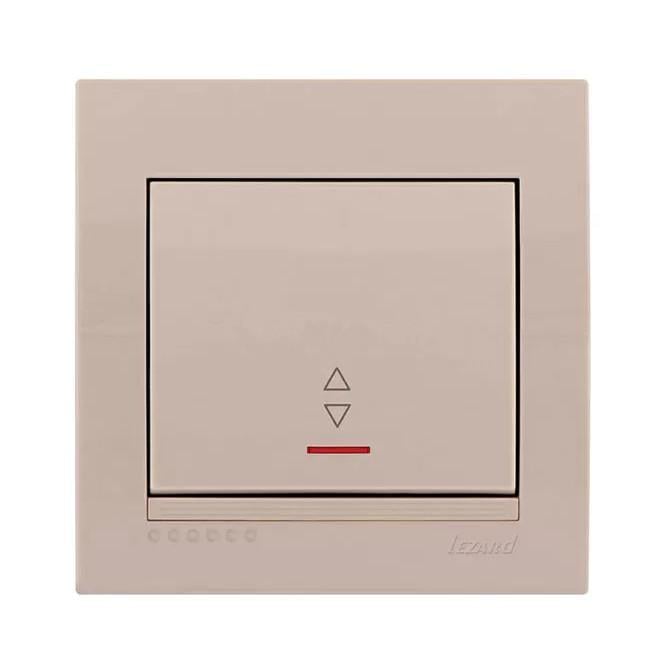 Выключатель одноклавишный проходной с подсветкой Lezard Deriy Кремовый (00000012268)