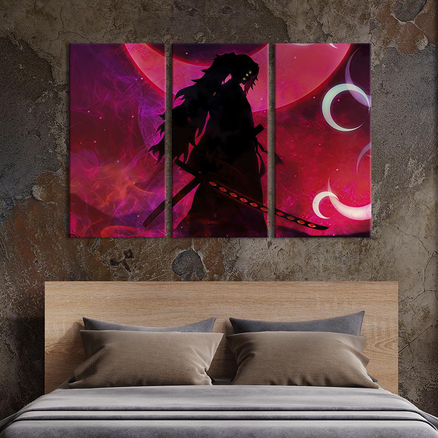 Модульная картина триптих Антагонист аниме Кокушибо 156x100 см (703-31)