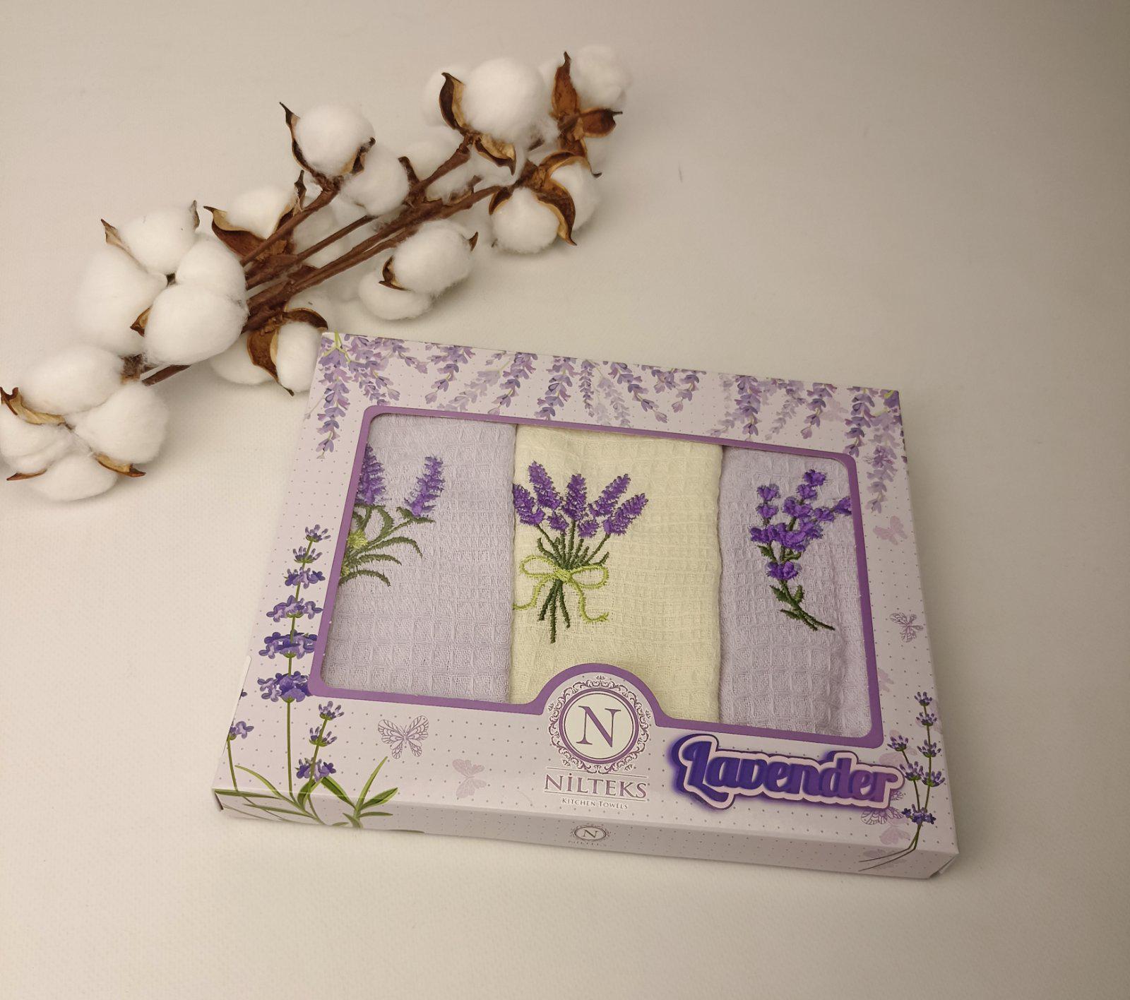 Набор вафельных полотенец Nilteks Classy Lavender 3 шт. (CN37634) Набор вафельных полотенец Nilteks Classy Lavender 3 шт. (CN37634)