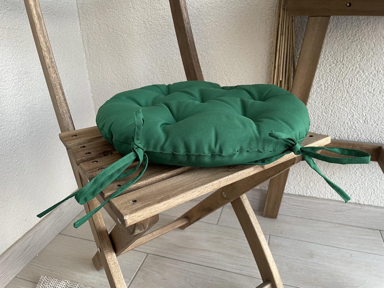 Подушка на стул с завязками круглая Color 40х40х5 см Зеленый - фото 9