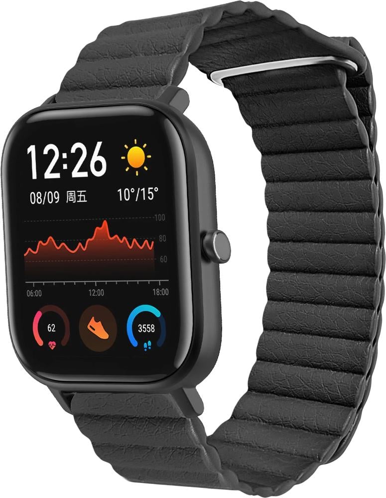 Ремешок кожаный Genis для Amazfit GTS Black (26503-2B)