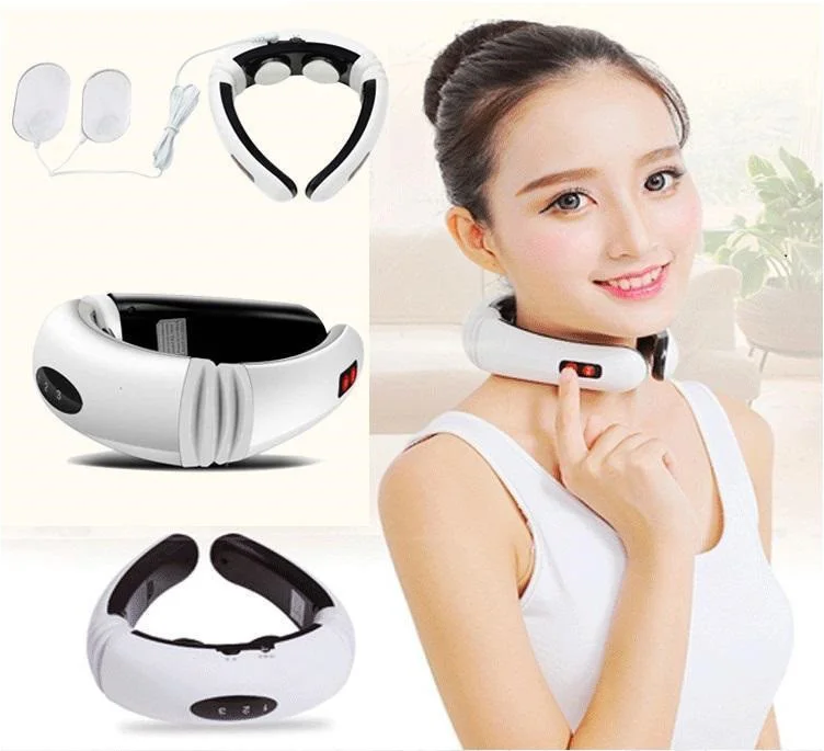 Электростимулятор массажер для шеи физиотерапия Cervical vertebra Neck Massager - фото 7
