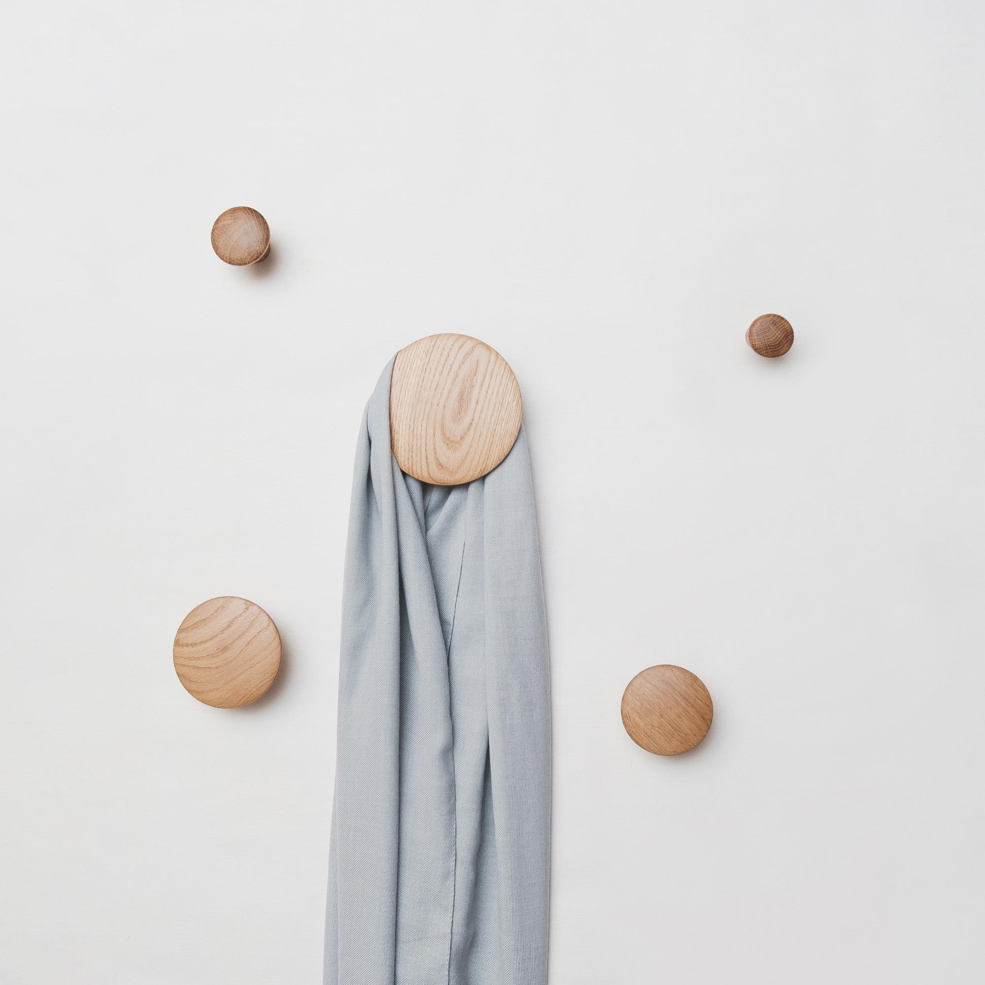 Набор деревянных мебельных крючков для одежды ø 35-120 мм 5 шт. Дуб (50661) - фото 8