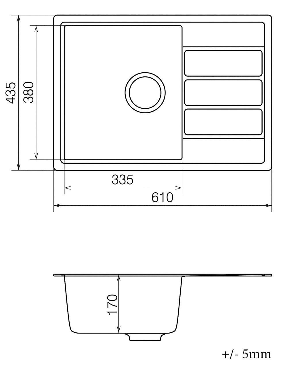 Кухонна мийка з сифоном Vankor Easy EMP 02,62 Beige (6164924) - фото 5