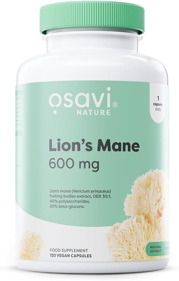 Ежовик гребенчатый Osavi Lions Mane 600 mg vegan 120 caps