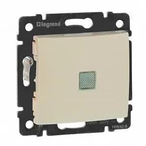 Выключатель одноклавишный Legrand Valena с подсветкой промежуточный Слоновая кость (774348)