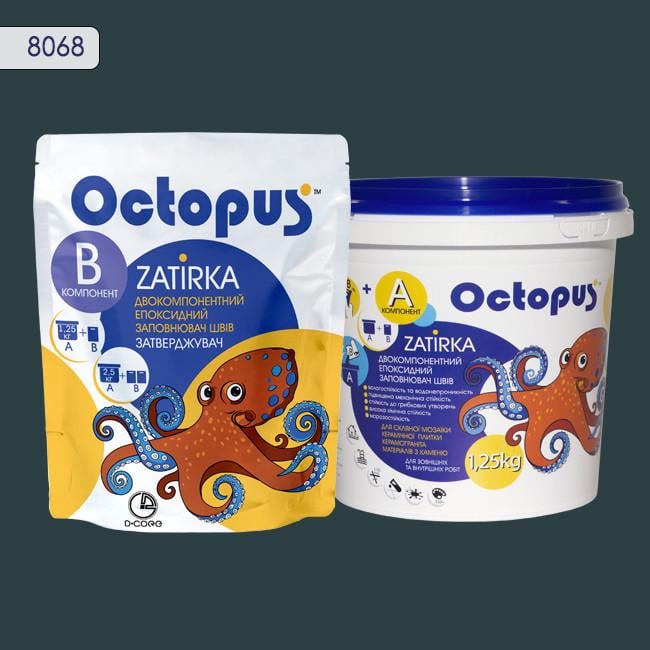 Затирка для плитки Octopus Zatirka 8068 эпоксидная 1,25 кг