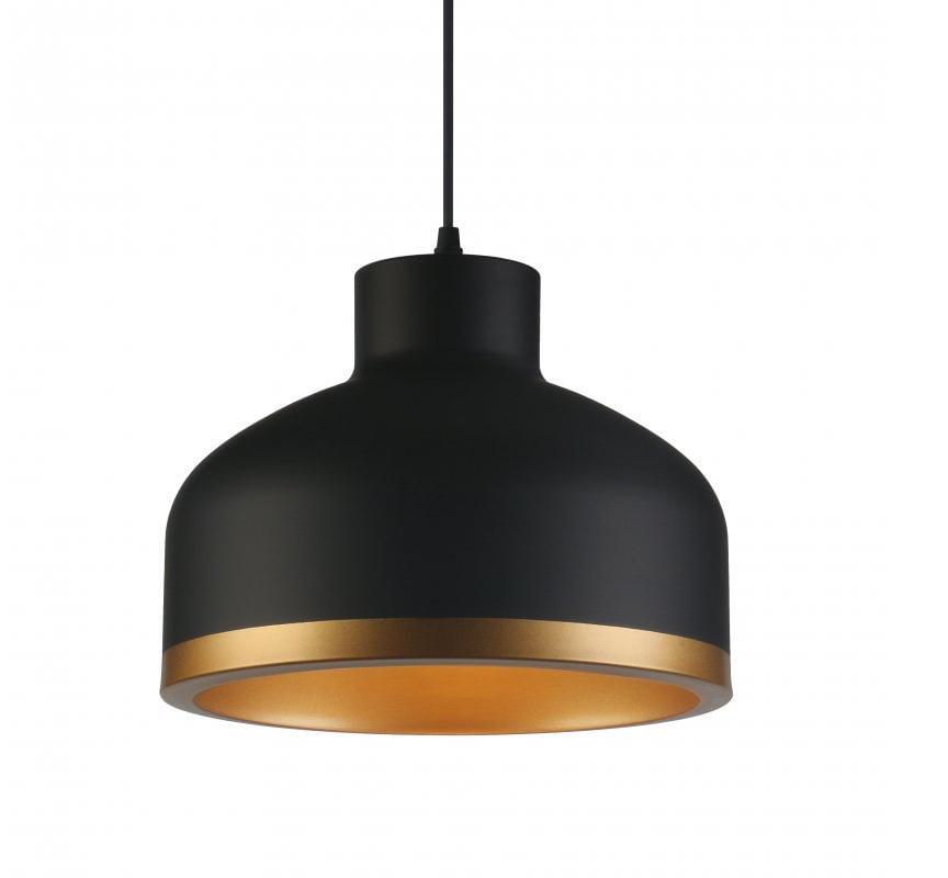 Світильник стельовий одинарний GTV GOLDI 1 E27 IP20 Ø 30 см Чорний/Золотий (27552130)