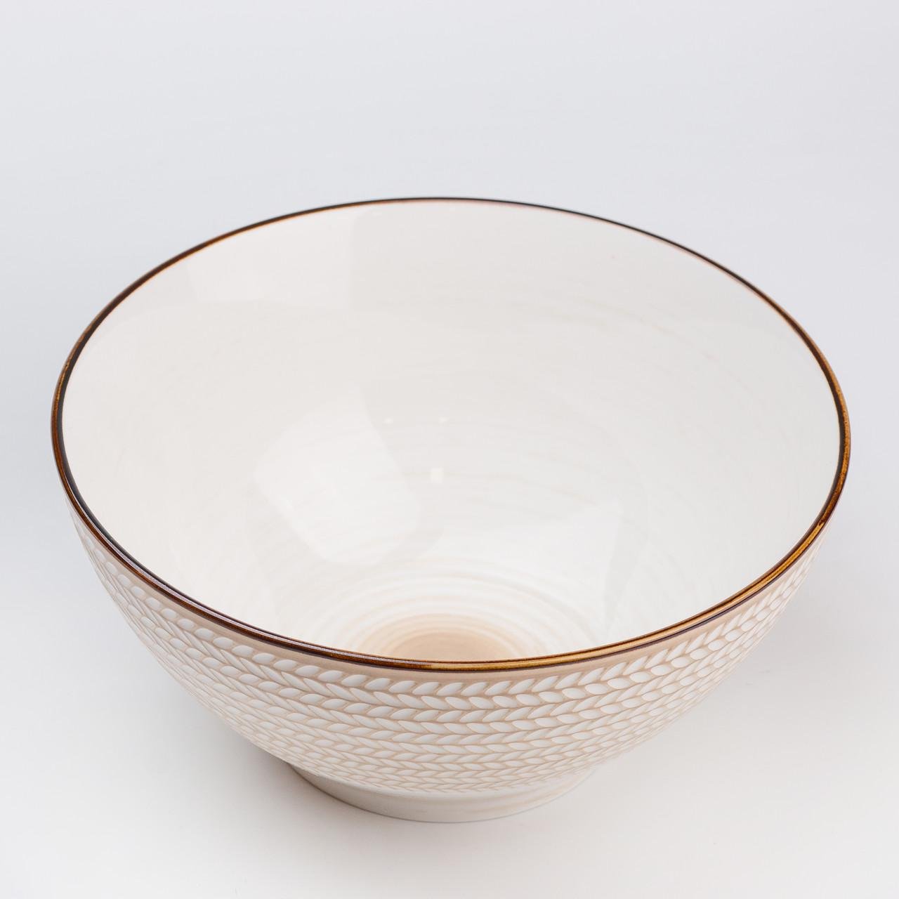 Тарілка глибока керамічна кругла 20,5 см Білий (4649)