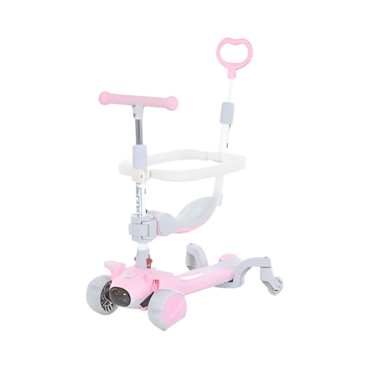 Самокат 5в1 родительская ручка подсветка/музыка металл/пластик Розовый (25268796) - фото 1 Самокат 5в1 родительская ручка подсветка/музыка металл/пластик Розовый (25268796) - фото 1