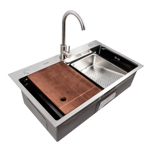 Мийка кухонна Platinum Handmade CM 75x46B нержавіюча сталь (2357222657)