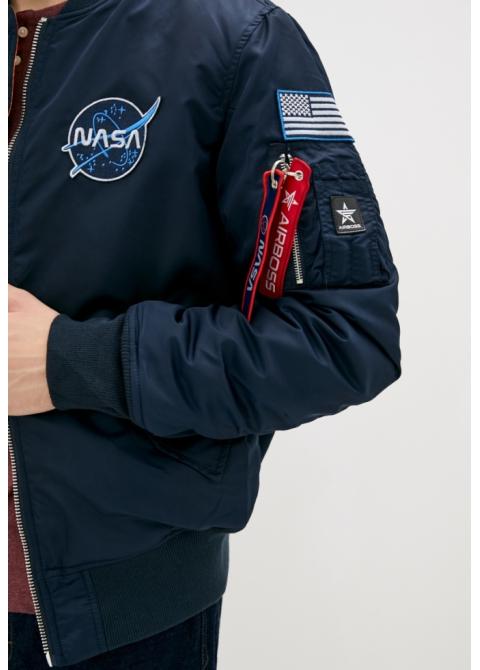 Куртка-бомбер Airboss MA-1 NASA 2XL Синій (27715) - фото 2 Куртка-бомбер Airboss MA-1 NASA 2XL Синій (27715) - фото 2