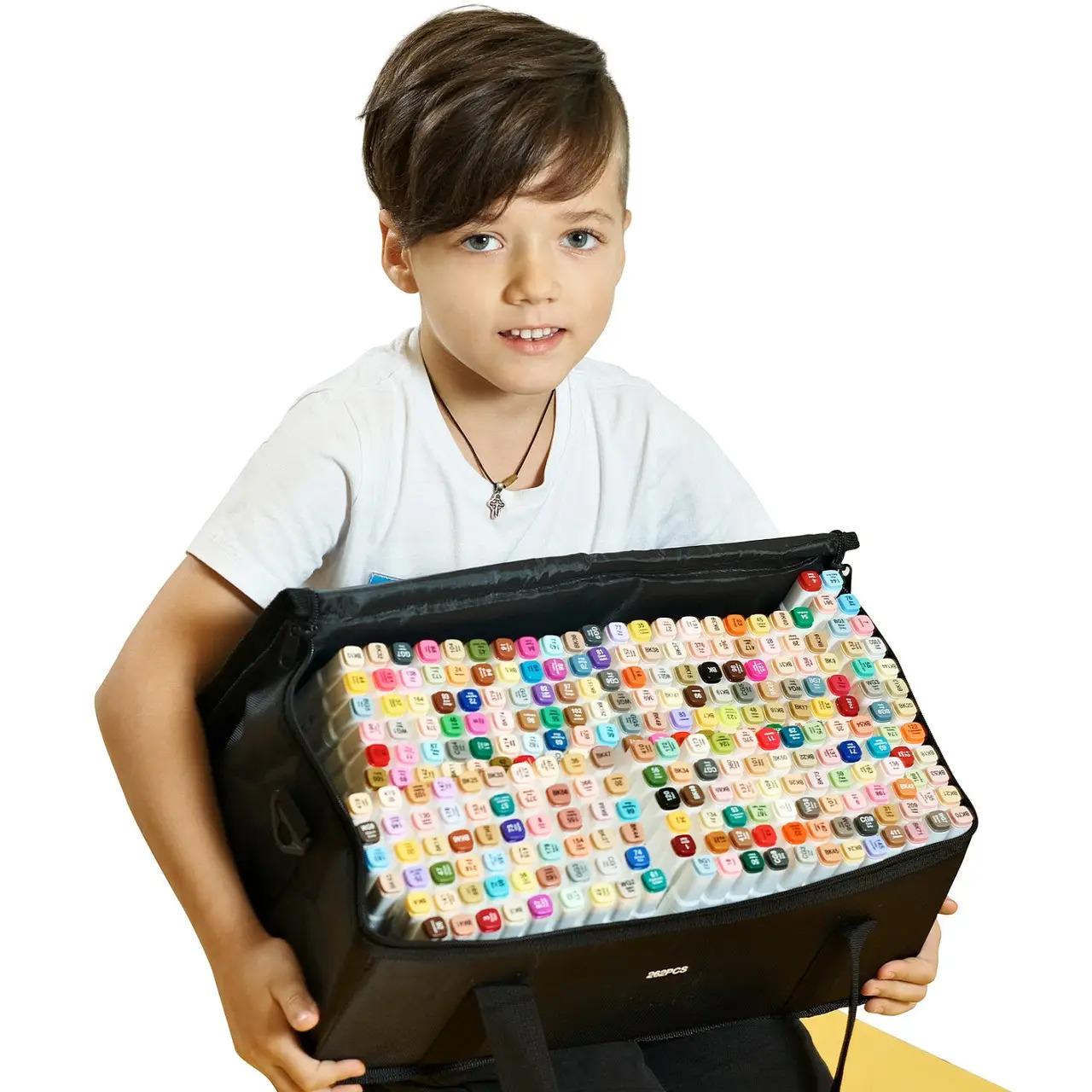 Набір маркерів для малювання та скетчінгу Touch Smooth 262 кольори спиртові та чорна підставка для маркерів - фото 4