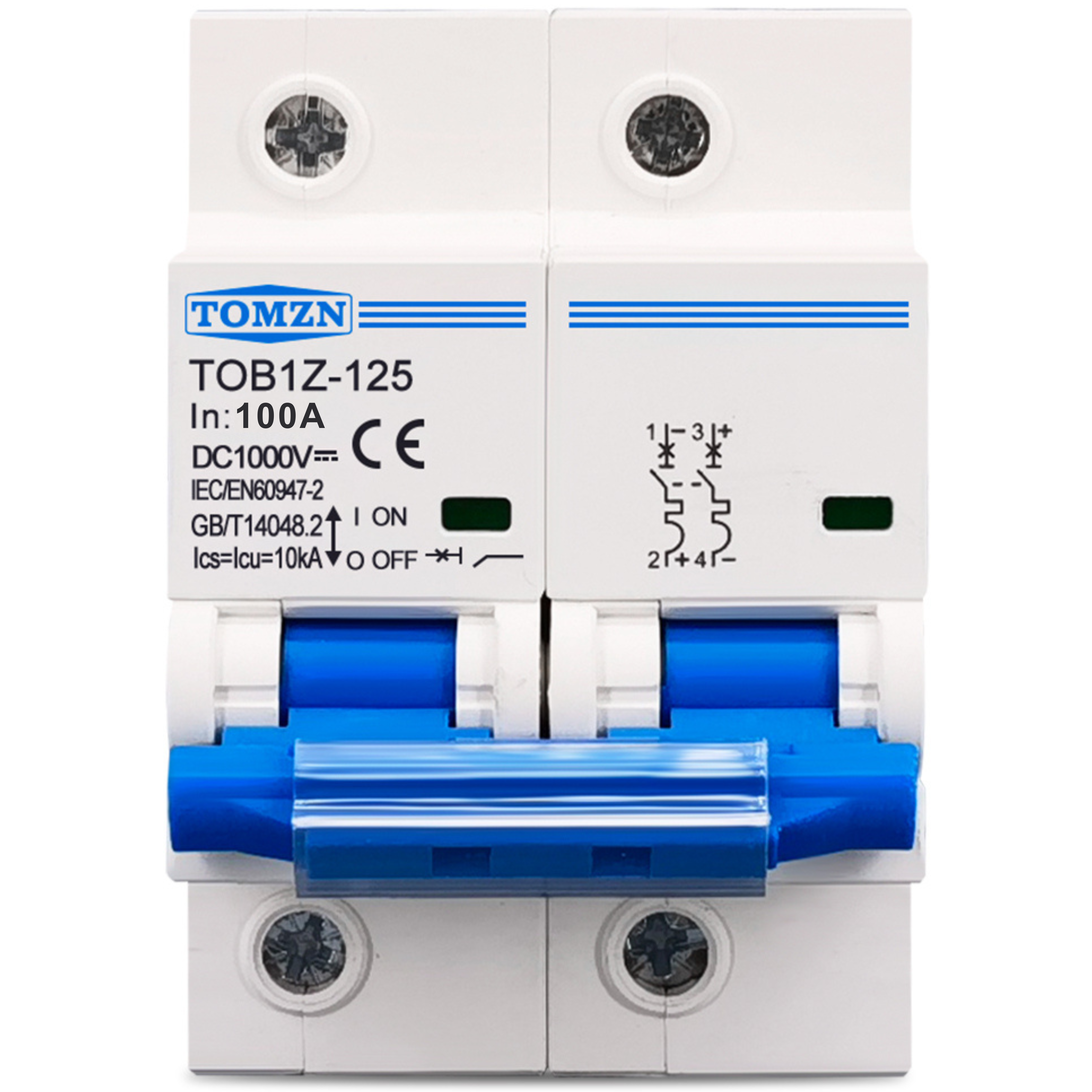 Автоматический выключатель постоянного тока 100 А двухполюсный TOMZN TOB1Z-125 100 A 2P DC MCB 1000 V (2832939533)