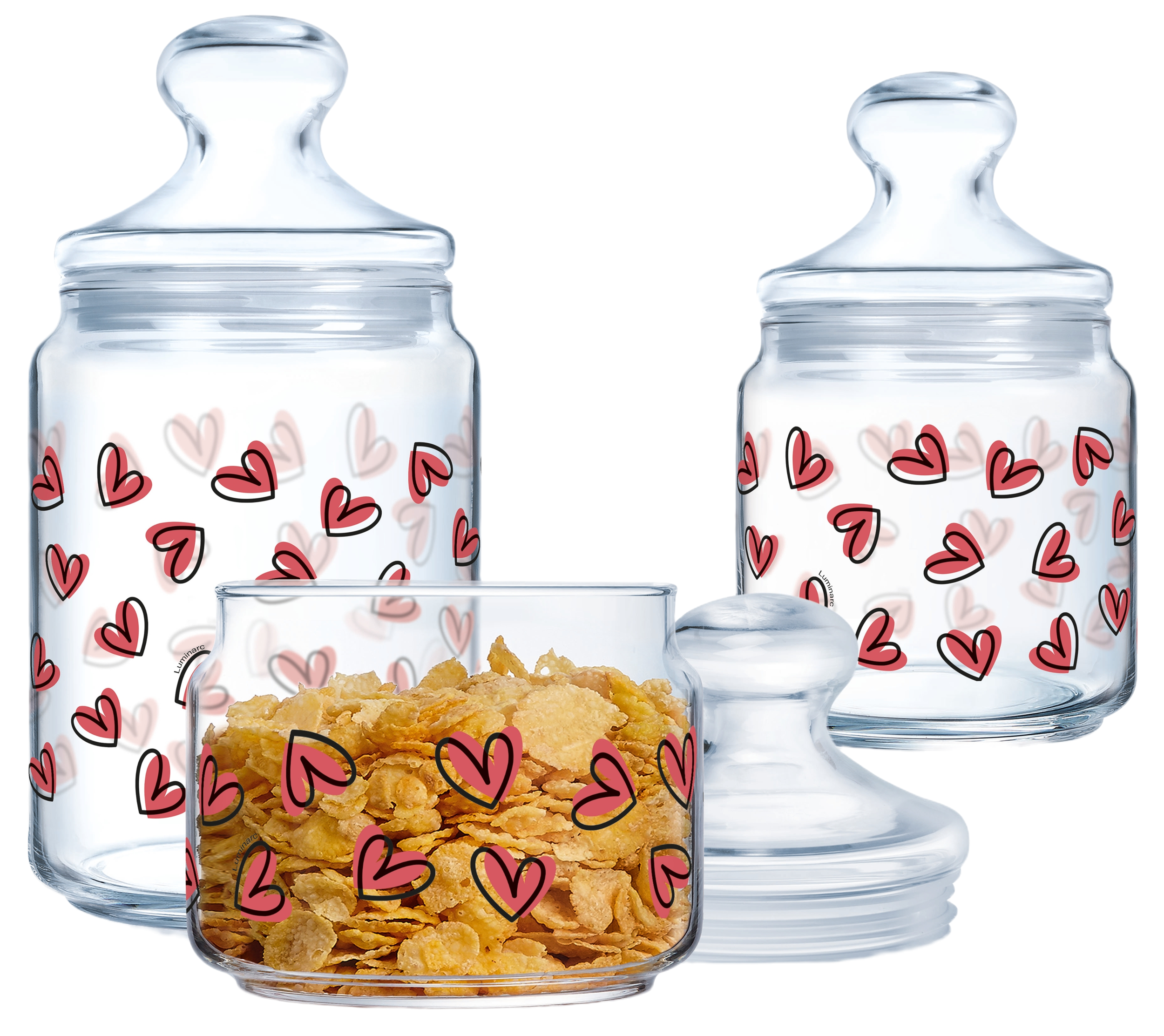 Набор банок LUMINARC CLUB LOVE BLUSH 3 шт. 0.5, 0.75, 1 л (UG-X2218)