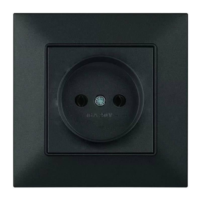 Розетка Panasonic Arkedia Slim одинарна Чорний (23831012)