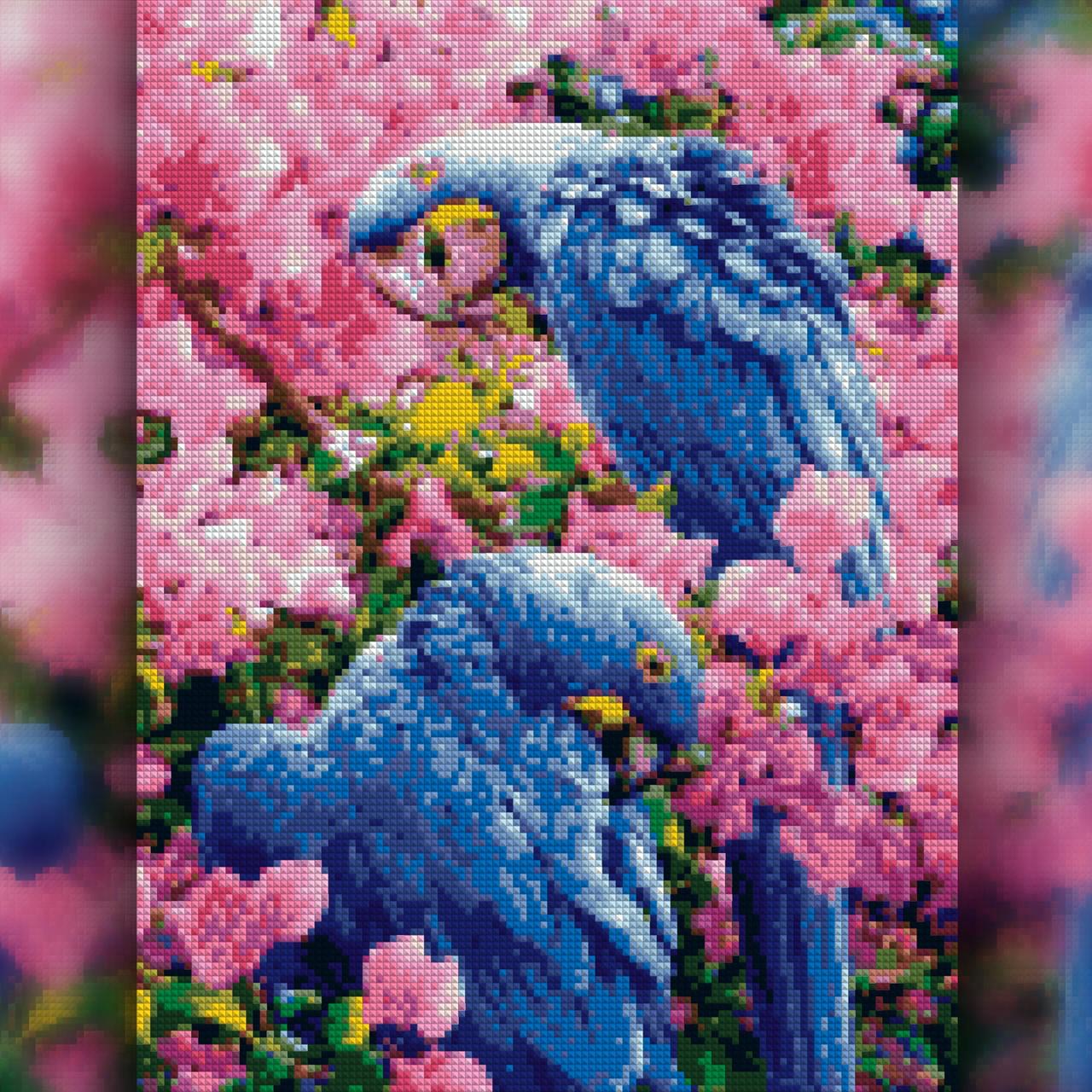 Алмазна мозаїка на підрамнику The Wortex Diamonds Блакитна Ара 50x60 см (TWD20046XL+P)